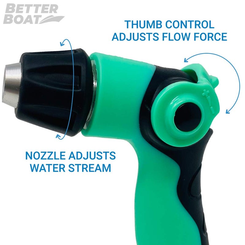 Better Boat Boat Water Hose Nozzle Sprayer, High-Pressure Garden Hose Nozzle, Heavy-Duty Outdoor Washdown Spray Gun for Boats, Cars, RVs, and Gardening, Marine Grade Wide-Thin Head Design - Image 5